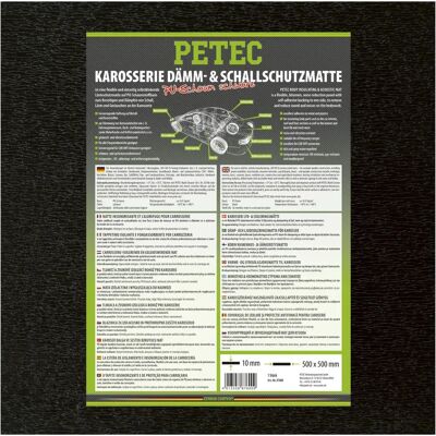 Petec Alfombra insonorizante - 500mm x 500mm - Negro - Aislamiento de vehículo Petec Alfombra insonorizante - 500mm x 500mm - Negro - Aislamiento de vehículo