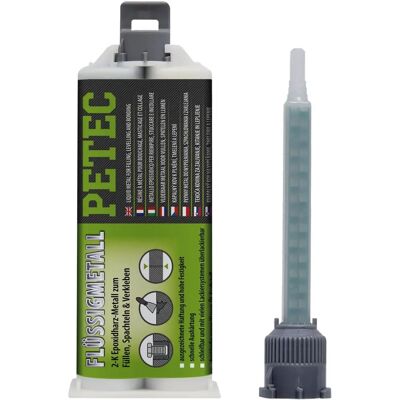 Petec Epoxidmetallkleber - 50ml, Grau, Hohe Festigkeit Petec Epoxidmetallkleber - 50ml, Grau, Hohe Festigkeit