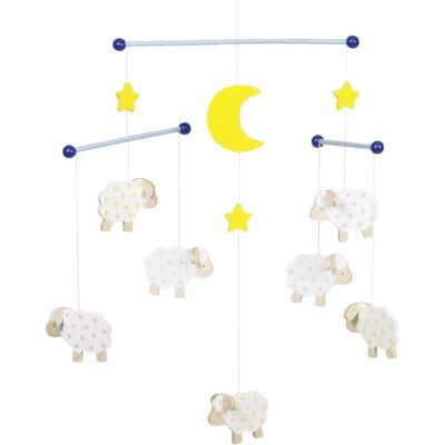 Mobile bébé Goki - Moutons, Blanc, Bleu, Jaune - Mobile bébé Mobile bébé Goki - Moutons, Blanc, Bleu, Jaune - Mobile bébé