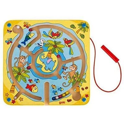 Goki Laberinto Magnético - Juego de Madera 21x21cm Goki Laberinto Magnético - Juego de Madera 21x21cm