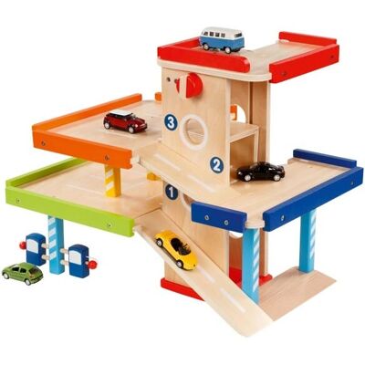Goki Holz Parkhaus - Spielzeug Parkplatz für Kinder Goki Holz Parkhaus - Spielzeug Parkplatz für Kinder