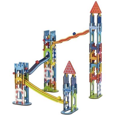 Goki Castello con Pista di Palline - Set in Legno da 79 Pezzi Goki Castello con Pista di Palline - Set in Legno da 79 Pezzi