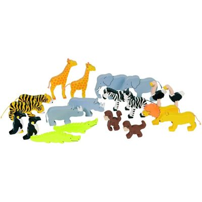 Set d'animaux sauvages en bois Goki 20 pièces - Publicité Set d'animaux sauvages en bois Goki 20 pièces - Publicité