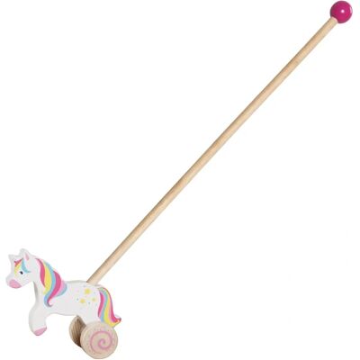 Goki 54869 Houten eenhoorn duwfiguur - Vroege looptrainer Goki 54869 Houten eenhoorn duwfiguur - Vroege looptrainer