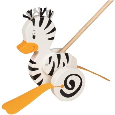Goki 54959 Zebra-Ente Holz Schiebetier Goki 54959 Zebra-Ente Holz Schiebetier
