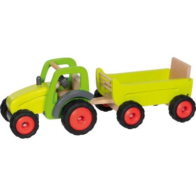 Goki 55886 - Holztraktor mit Anhänger - Spielzeugauto Goki 55886 - Holztraktor mit Anhänger - Spielzeugauto