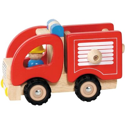 Camion dei vigili del fuoco in legno Goki - Rosso - 17,5x9,4x12cm - Camion dei pompieri Camion dei vigili del fuoco in legno Goki - Rosso - 17,5x9,4x12cm - Camion dei pompieri