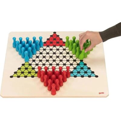GOKI Dames Chinoises XXL - Jeu de société - 45x45cm - 4+ - Pions H4.8cm - Publicité GOKI Dames Chinoises XXL - Jeu de société - 45x45cm - 4+ - Pions H4.8cm - Publicité