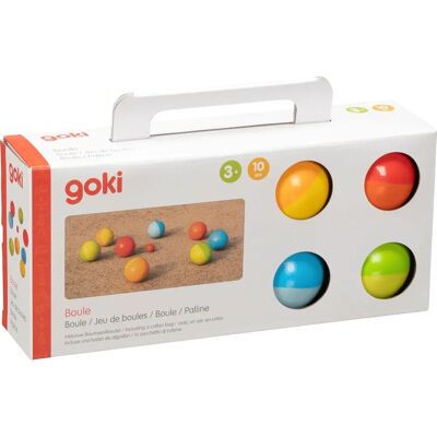 Jeu de boules Goki - 9 boules & sac en coton - Intérieur/Extérieur - Publicité Jeu de boules Goki - 9 boules & sac en coton - Intérieur/Extérieur - Publicité