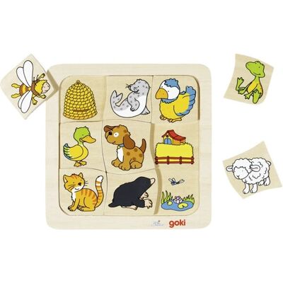 Goki 56881 Dřevěná hračka puzzle s habitaty zvířat Goki 56881 Dřevěná hračka puzzle s habitaty zvířat