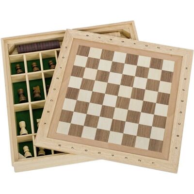 Goki Reiseschachset - Schach, Dame & Mühle - 34x34x6 cm Goki Reiseschachset - Schach, Dame & Mühle - 34x34x6 cm