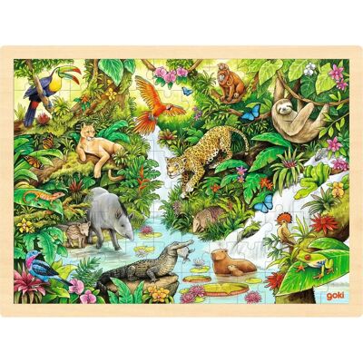 GOKI Südamerika Tiere Puzzle - 96 Stück, Holz, 40x30cm - 3+ GOKI Südamerika Tiere Puzzle - 96 Stück, Holz, 40x30cm - 3+