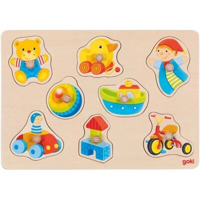 GOKI Puzzle kształtów drewniane 8 sztuk dla dzieci GOKI Puzzle kształtów drewniane 8 sztuk dla dzieci