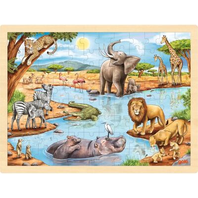 Goki Wooden Puzzle African Savannah - Puzzle - 96 pieces Goki Wooden Puzzle African Savannah - Puzzle - 96 pieces