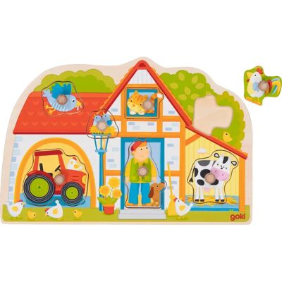 Rompecabezas de granja de madera GOKI - 7 piezas - Juguete educativo Rompecabezas de granja de madera GOKI - 7 piezas - Juguete educativo
