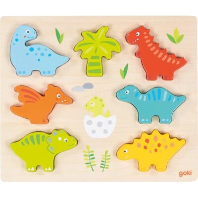 GOKI Puzzle Dinosauri - Legno 7 Pezzi - 28.5x23.5cm GOKI Puzzle Dinosauri - Legno 7 Pezzi - 28.5x23.5cm