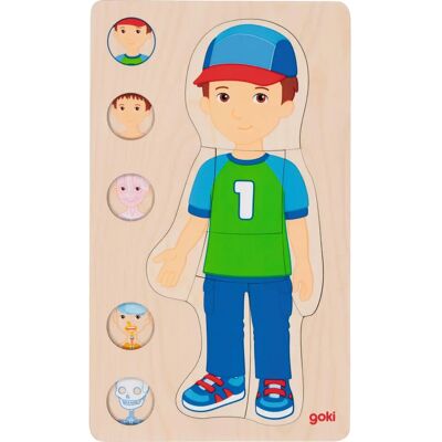 GOKI Holzpuzzle für Kinder - Menschlicher Körper, 29 Teile, 17,7x29,8cm - Lernspielzeug GOKI Holzpuzzle für Kinder - Menschlicher Körper, 29 Teile, 17,7x29,8cm - Lernspielzeug