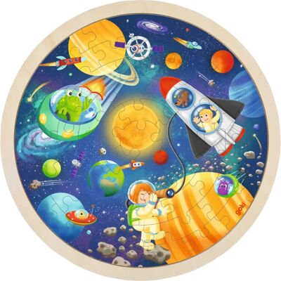 Goki Kör alakú fa puzzle az űr témában 57 darab Goki Kör alakú fa puzzle az űr témában 57 darab