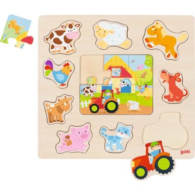 GOKI Träpussel med Gårdsdjur - Puzzle - 8657371 GOKI Träpussel med Gårdsdjur - Puzzle - 8657371