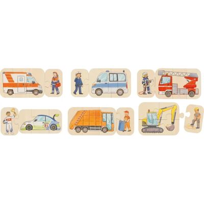 Goki Dřevěné Puzzle Vozidla - Vzdělávací Hračka pro Děti Goki Dřevěné Puzzle Vozidla - Vzdělávací Hračka pro Děti