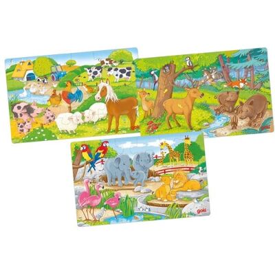 Goki 57377 Puzzle - Állatos kirakók 3x24 Részes Goki 57377 Puzzle - Állatos kirakók 3x24 Részes