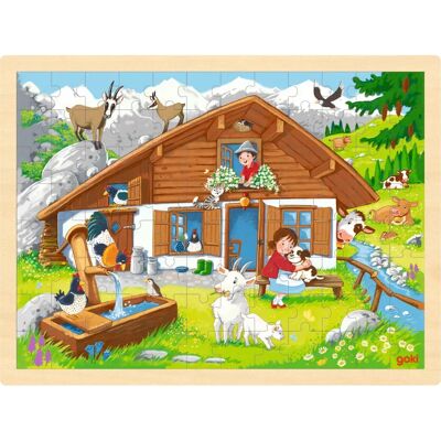 Puzzle en Bois Goki - Paysage Alpin - 96 Pièces - Jouet Éducatif - Publicité Puzzle en Bois Goki - Paysage Alpin - 96 Pièces - Jouet Éducatif - Publicité