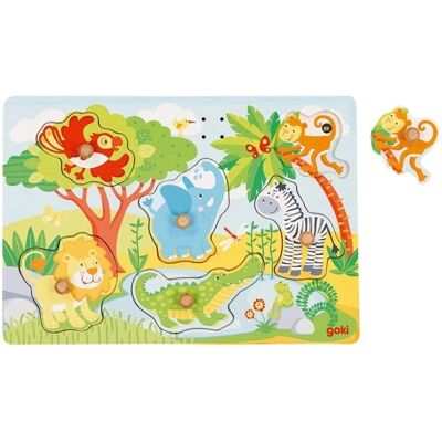 Goki 57398 Tierkontur-Puzzle - Holz Klangpuzzle 6 Stück Goki 57398 Tierkontur-Puzzle - Holz Klangpuzzle 6 Stück