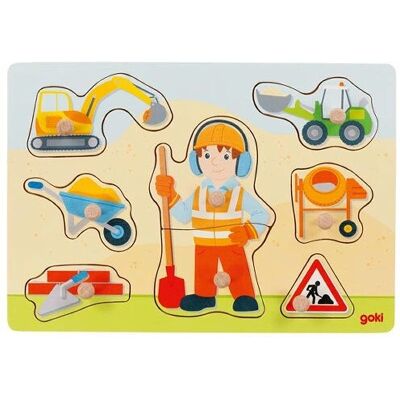 Goki 57406 Holz-Bauern Puzzle - 8 Stück Formpuzzle Goki 57406 Holz-Bauern Puzzle - 8 Stück Formpuzzle