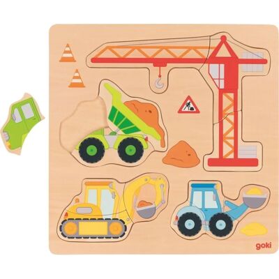 Goki Dřevěné puzzle na stavbě - Puzzle Goki Dřevěné puzzle na stavbě - Puzzle
