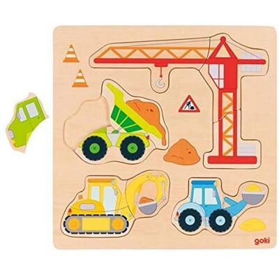 Goki Dřevěné puzzle na stavbě - Puzzle Goki Dřevěné puzzle na stavbě - Puzzle