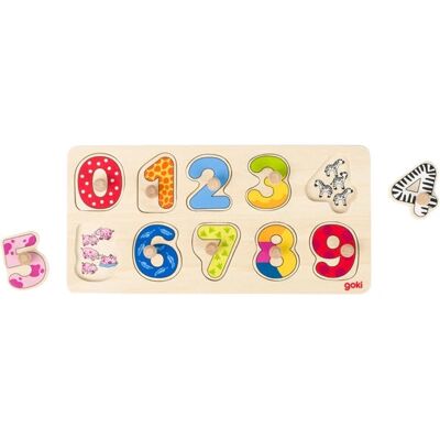 Goki Modell 57480 Holzform-Puzzle - Zahlen 0-9 für Kinder Goki Modell 57480 Holzform-Puzzle - Zahlen 0-9 für Kinder