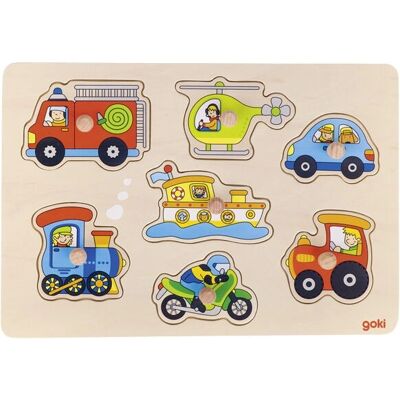 Goki Holzfahrzeug Puzzle 7 Stück - Bildung Transport Spielzeug Goki Holzfahrzeug Puzzle 7 Stück - Bildung Transport Spielzeug