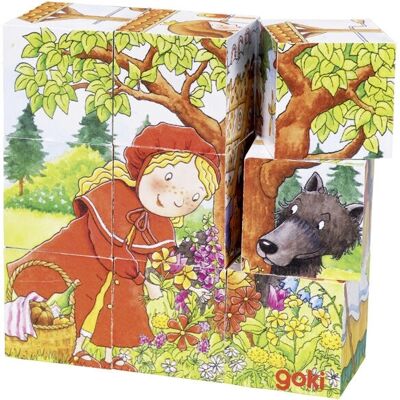 Goki 57542 Houten Blokken Sprookje 9 Stuks - Puzzel Goki 57542 Houten Blokken Sprookje 9 Stuks - Puzzel