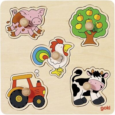 Goki 57546 Holzpuzzle für Kinder - Bauernhof Goki 57546 Holzpuzzle für Kinder - Bauernhof
