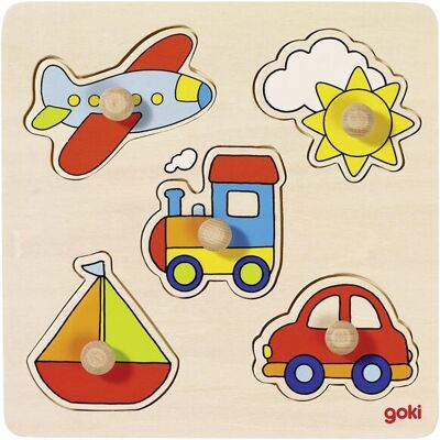 Goki 57547 Puzzle en Bois de Véhicules - Jouet Éducatif Goki 57547 Puzzle en Bois de Véhicules - Jouet Éducatif