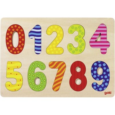 Goki Holzformen Puzzle 0-9 - Lehrreiches Puzzle Goki Holzformen Puzzle 0-9 - Lehrreiches Puzzle