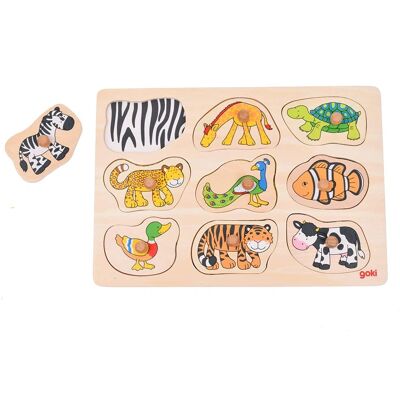 Goki Puzzle en Bois d'Animaux avec Bulles - Puzzle Goki Puzzle en Bois d'Animaux avec Bulles - Puzzle