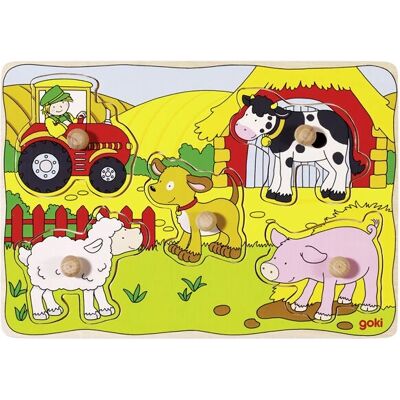 Goki 57589 Puzzle Fattoria - Giocattolo in Legno per Bambini Goki 57589 Puzzle Fattoria - Giocattolo in Legno per Bambini