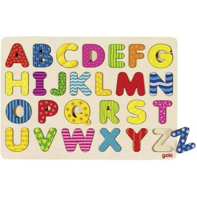 Goki Steckpuzzle aus Holz Alphabet 26-teilig Goki Steckpuzzle aus Holz Alphabet 26-teilig