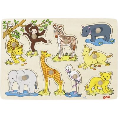 Goki 57829 Puzzle in legno forme animali - 9 pezzi Goki 57829 Puzzle in legno forme animali - 9 pezzi