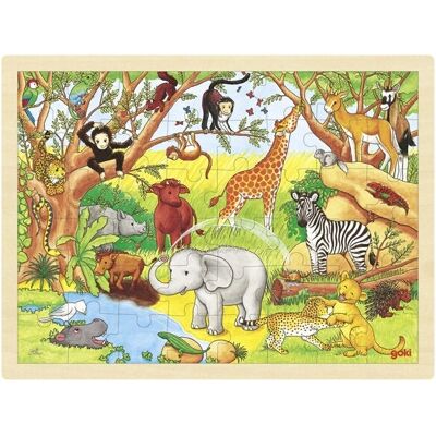 Goki Houten Puzzel - Jungle 48 stuks - Puzzel Goki Houten Puzzel - Jungle 48 stuks - Puzzel