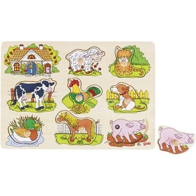 Goki 57895 Holzpuzzle mit Tierstimmen - Bauernhof 8-teilig Goki 57895 Holzpuzzle mit Tierstimmen - Bauernhof 8-teilig
