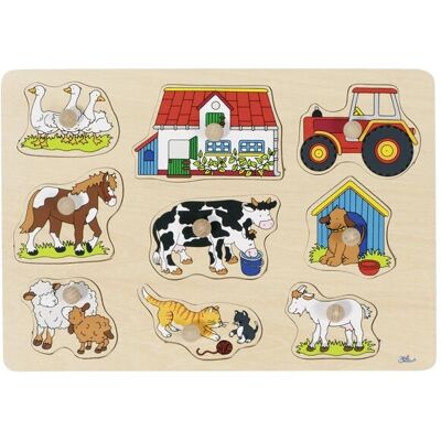 Goki 57908 Puzzle en bois pour ferme - 9 pièces Goki 57908 Puzzle en bois pour ferme - 9 pièces