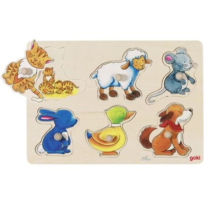 Goki Holz Tierpuzzle - 6-teiliges Formenpuzzle für Kinder Goki Holz Tierpuzzle - 6-teiliges Formenpuzzle für Kinder