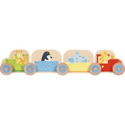 Goki 58437 - Drewniany zestaw kolejowy Mały pociąg dla dzieci Goki 58437 - Drewniany zestaw kolejowy Mały pociąg dla dzieci