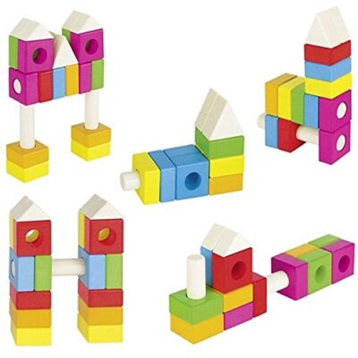 Goki 58589 Blocchi Costruzione - Gioco in Legno per Bambini Goki 58589 Blocchi Costruzione - Gioco in Legno per Bambini