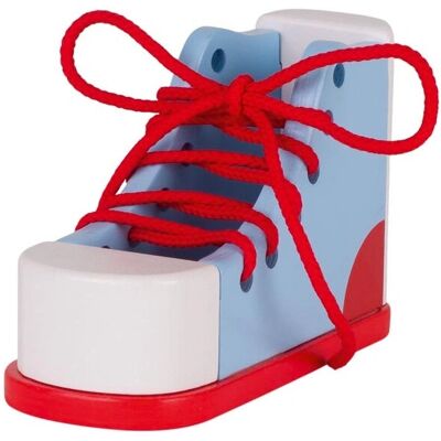 Goki 58784 - Lernschuh Schleife binden Schnüren blaurotweiß Goki 58784 - Lernschuh Schleife binden Schnüren blaurotweiß