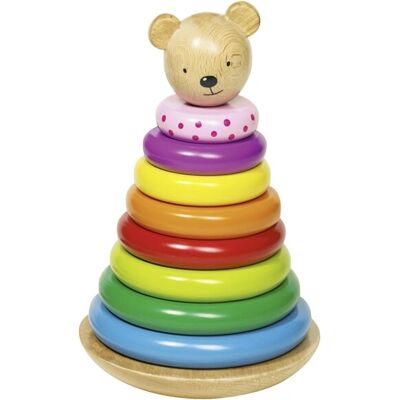 Goki Wooden Stacking Tower - Supports Motor Skills Development - 22cm Goki Wooden Stacking Tower - Supports Motor Skills Development - 22cm