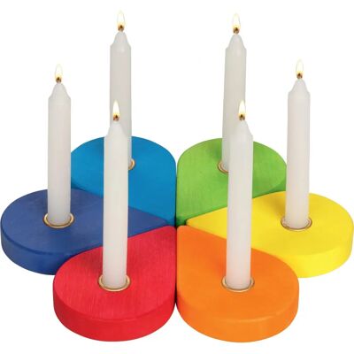 Goki Hölzerne Geburtstagskerzenhalter - 6er Set Bunt Goki Hölzerne Geburtstagskerzenhalter - 6er Set Bunt