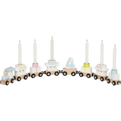 Goki Pastell Geburtstagszug - 56,5cm, 6 Waggons, Holz Goki Pastell Geburtstagszug - 56,5cm, 6 Waggons, Holz